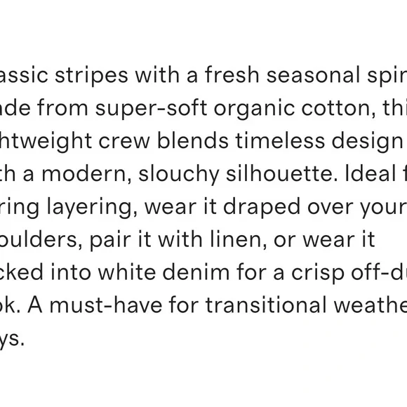 Classic Navy & White Striped Crewneck Sweater 100% Cotton Quince XS - Picture 3 of 6